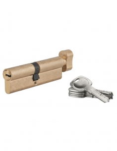 Cilindro con pomolo 5G, 50Bx45mm, ottone, antistrappo, 5 chiavi - SP