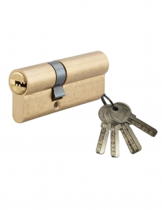 Cilindro per serratura a doppia entrata 5G, 35x45 mm, ottone, antistrappo, 5 chiavi - SP