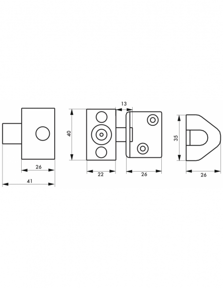 Serratura con chiave per finestra a battente, bianca, 1 chiave - THIRARD