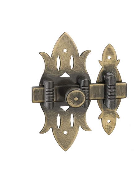 Serratura per mobili Rustique, 40x90 mm, ottone patinato - THIRARD