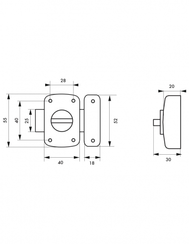 Chiavistello a bottone Alouette per porta interna, 40 mm, acciaio, finitura epossidica bronzo – THIRARD