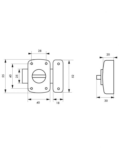 Chiavistello a bottone Alouette per porta interna, 40 mm, acciaio, finitura epossidica bronzo – THIRARD