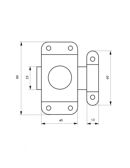 Serratura per ante di mobili, 40 mm, acciaio zincato - THIRARD