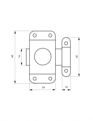 Serratura per ante di mobili, 25 mm, acciaio zincato - THIRARD
