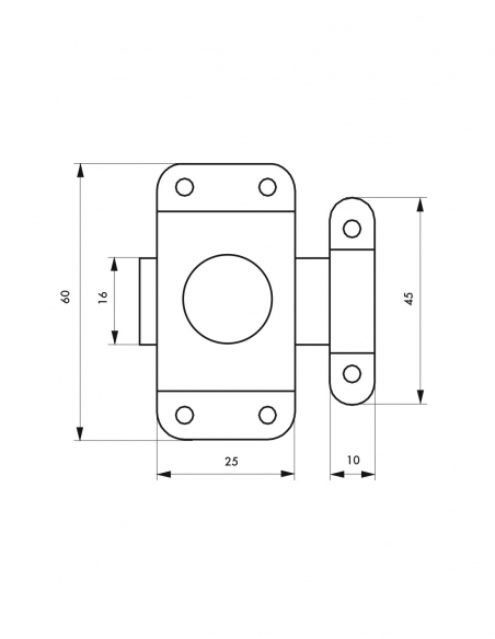 Serratura per ante di mobili, 25 mm, acciaio zincato - THIRARD