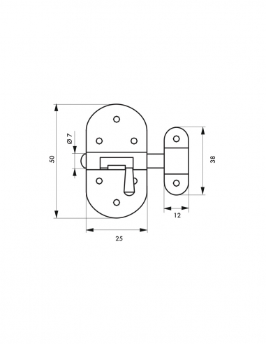 Catenaccio, acciaio, chiavistello Ø 7 mm, nichelato - THIRARD