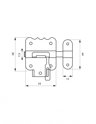 Catenaccio con lucchetto, acciaio, perno Ø 7,5 mm, bronzo - THIRARD