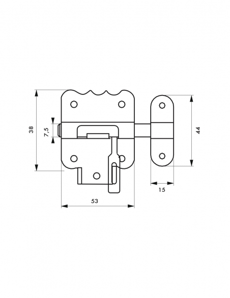 Catenaccio con lucchetto, acciaio, perno Ø 7,5 mm, bronzo - THIRARD