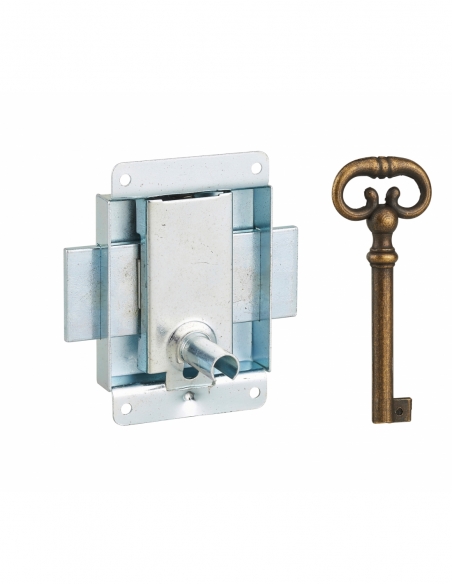 Serratura per mobile da applicare per porta di arredamento, asse 25 mm, 50 x 60 mm, zincata, 1 chiave – THIRARD