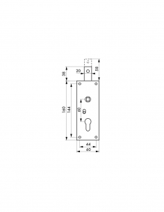 Scatola serratura da applicare a doppia entrata con quadro per garage basculante, 60 x 160 mm, quadro 7 mm, grigio – THIRARD