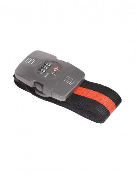 Cinghia TSA con codice modificabile per bagaglio, fibbia a clip, nero e rosso – THIRARD