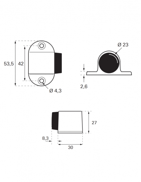 Fermaporta per porta pesante da avvitare, fissaggio a pavimento, bianco – THIRARD