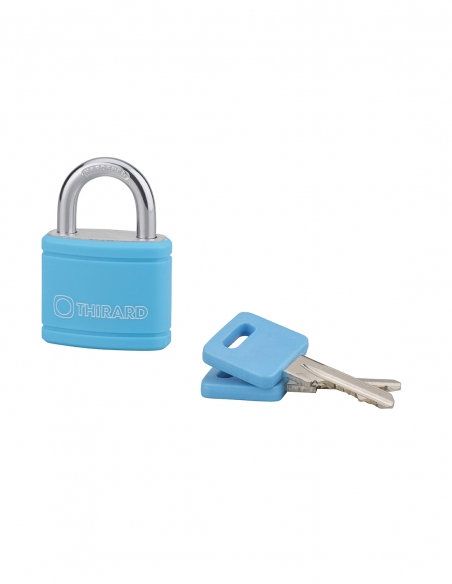 Lucchetto a chiave Tipo 1 Blu, per interno, 30 mm, alluminio, 2 chiavi – THIRARD