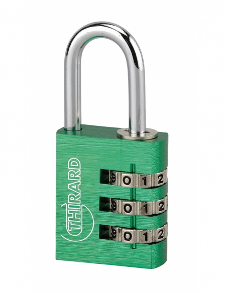 Lucchetto a combinazione Maxium Color Verde, per interno, alluminio, 30 mm – THIRARD