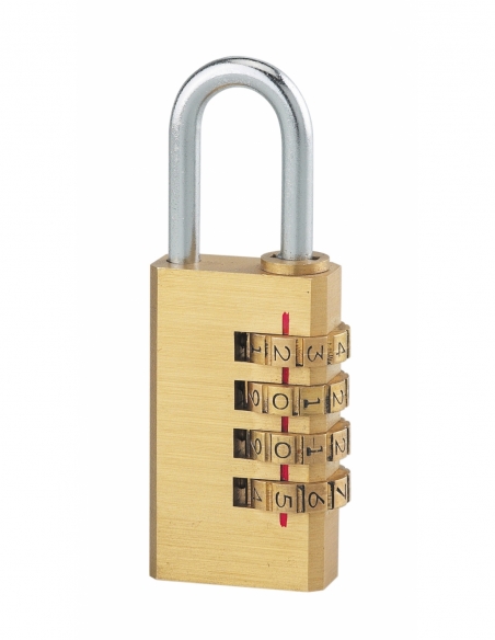 Lucchetto a combinazione 258, ottone, 4 cifre, per interno, arco in acciaio, 28 mm – THIRARD