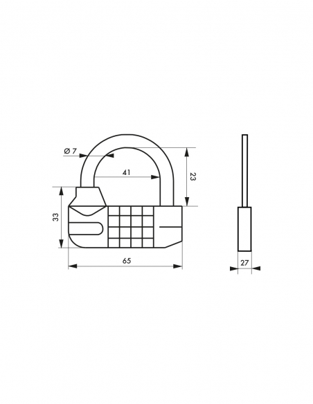 Lucchetto a combinazione Saturn, 5 cifre, per interno, arco in acciaio, 65 mm – THIRARD