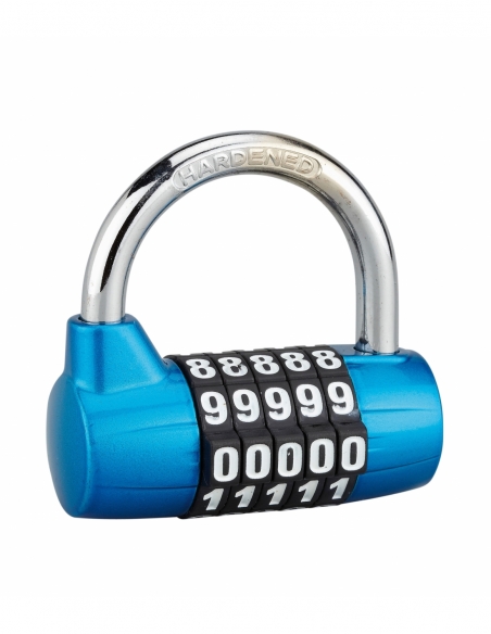 Lucchetto a combinazione Saturn, 5 cifre, per interno, arco in acciaio, 65 mm – THIRARD