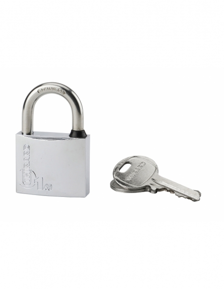 Lucchetto a chiave Tipo 1, ottone, per esterno, arco in acciaio inox, 40 mm, 2 chiavi – THIRARD