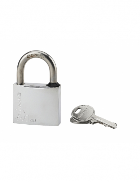 Lucchetto a chiave Tipo 1, ottone, per esterno, arco in acciaio inox, 45 mm, 2 chiavi – THIRARD