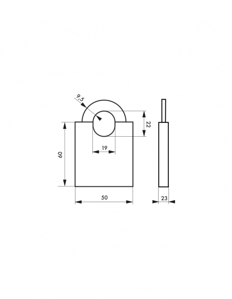 Lucchetto a chiave Marinox, acciaio inox, per esterno, arco protetto in acciaio inox, 50 mm, 2 chiavi – THIRARD