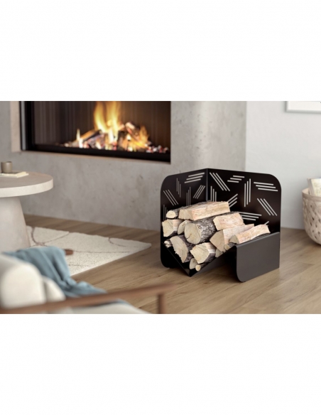 Portalegna Pattern nero per interno ed esterno, acciaio, 433 x 500 mm – THIRARD