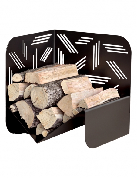 Portalegna Pattern nero per interno ed esterno, acciaio, 433 x 500 mm – THIRARD