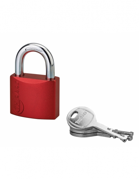 Lucchetto a chiave Colorful, in ottone, per interni, arco in acciaio, 40 mm, 3 chiavi - THIRARD