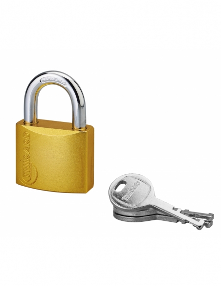 Lucchetto a chiave Colorful, in ottone, per interni, arco in acciaio, 50 mm, 3 chiavi - THIRARD