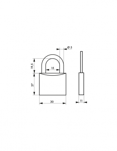 Vista aggiuntiva 1 di Set di 2 lucchetti TYPE 1+ 30 mm a chiave uguale, 4 chiavi – THIRARD