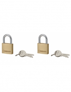 Set di 2 lucchetti Tipo 1+, 30 mm, arco in acciaio, 2 chiavi per lucchetto, con apertura tramite la stessa chiave - THIRARD