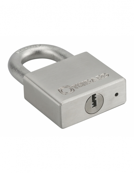 Lucchetto a chiave Rinox, acciaio inox, per esterno, arco in acciaio inox, 30 mm, 4 chiavi – THIRARD