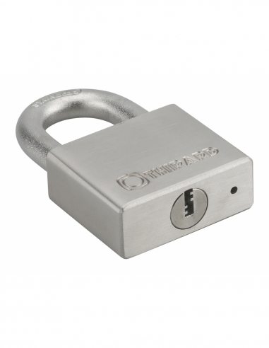 Lucchetto a chiave Rinox, acciaio inox, per esterno, arco in acciaio inox, 70 mm, 4 chiavi – THIRARD