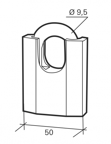 Lucchetto a chiave Octo-P, acciaio, per cantiere, arco in acciaio protetto, 50 mm, 3 chiavi – THIRARD
