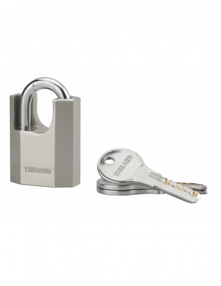 Lucchetto a chiave Octo-P, acciaio, per cantiere, arco in acciaio protetto, 70 mm, 3 chiavi – THIRARD