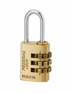 Lucchetto a combinazione RB, ottone, 3 cifre, per interno, arco in acciaio, 20 mm – THIRARD