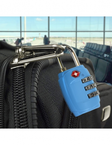 Lucchetto a combinazione TSA, 3 cifre, per viaggio, arco in acciaio, 30 mm – THIRARD