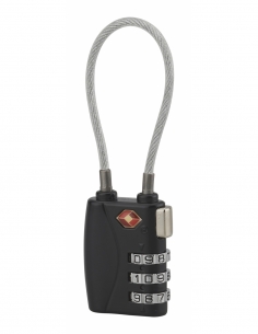 Lucchetto a combinazione TSA con cavo, 3 cifre, per viaggio, 30 mm – THIRARD