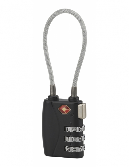 Lucchetto a combinazione TSA con cavo, 3 cifre, per viaggio, 30 mm – THIRARD