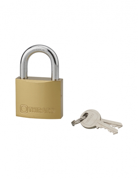 Lucchetto a chiave, per interno, 50 mm, arco in acciaio cementato, 2 chiavi – THIRARD