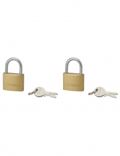Set di 2 lucchetti Tipo 1, per interno, 35 mm, arco in acciaio cementato, 4 chiavi, con apertura con la stessa chiave – THIRARD