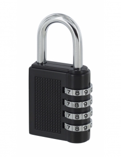 Lucchetto a combinazione Compact 04, 4 cifre, per interno, arco alto in acciaio, 40 mm, nero – THIRARD