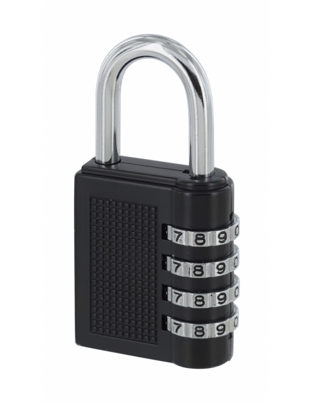 Lucchetto a combinazione Compact 04, 4 cifre, per interno, arco alto in acciaio, 40 mm, nero – THIRARD