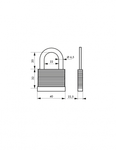 Vista aggiuntiva 1 di Lucchetto SLICE a lamelle 40 mm, 2 chiavi – THIRARD
