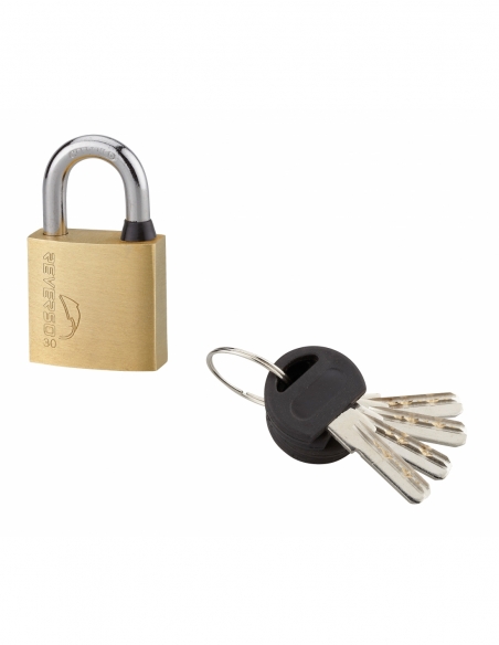 Lucchetto a chiave Reverso, in ottone, per esterno, arco in acciaio, 30 mm, 4 chiavi - THIRARD