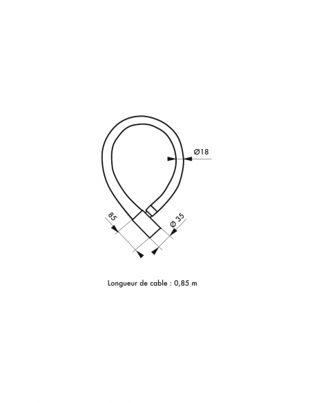 Vista aggiuntiva 2 di Antifurto moto TWISTY con cavo blindato Ø 18 mm, lunghezza 0,85 m – THIRARD