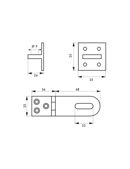 Portalucchetto sovrapposto, in ottone, per la chiusura di bauli e porte - THIRARD