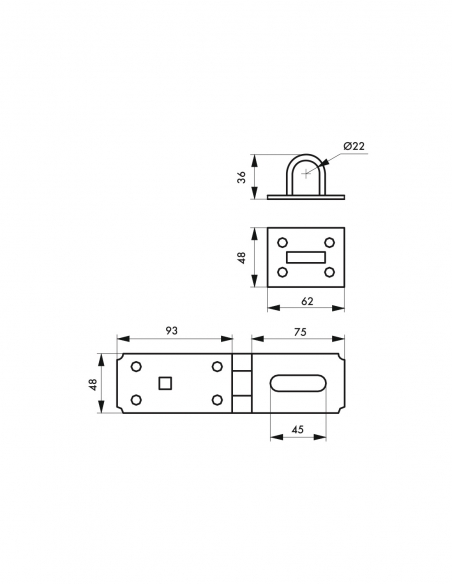 Portalucchetto rinforzato, 90 mm, in acciaio - THIRARD