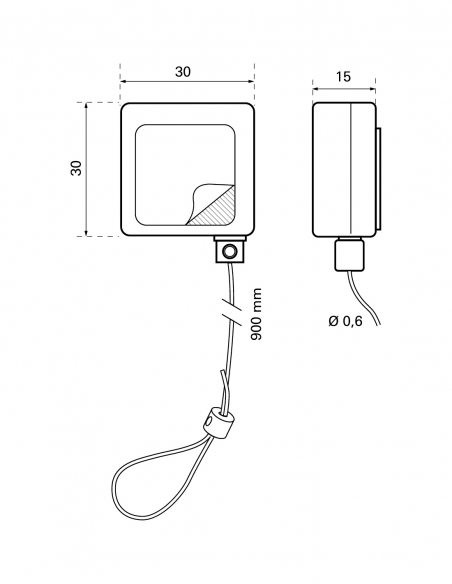 Cavo riavvolgibile per cassetta portachiavi, 0,90 m, con adesivo - THIRARD
