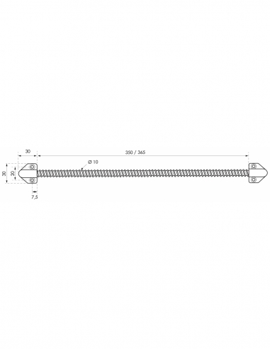 Guaina elettrica passacavo flessibile in acciaio inox, 290 mm – THIRARD.
