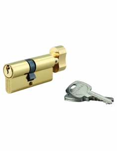 Cilindro europeo STD 55 x 45 mm con pomolo lato 55 mm, ottone, 3 chiavi – THIRARD